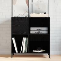 Armario de discos vidaXL Negro Roble 84,5x38x89 cm Madera elaborada - details 2