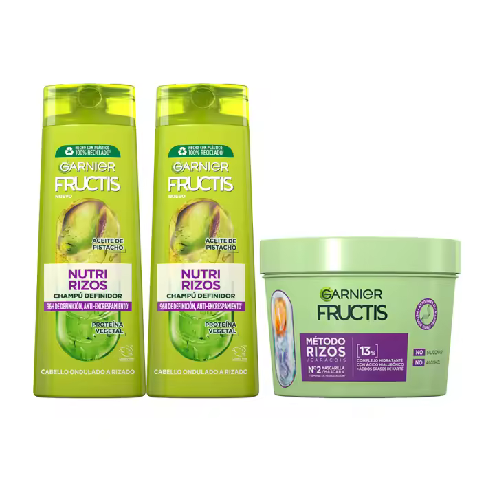 GARNIER | Fructis Nutri Rizos Contouring Champú, acondicionador, mascarilla y/o tratamiento Pelo Rizado u Ondulado - 1