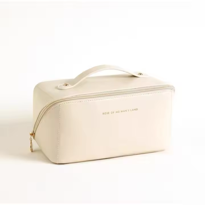 Neceser cosméticos de viaje de CUELO SINTÉTICO gran capacidad, MEJORADA,estuche de maquillaje portátil para mujer, organizador de artículos de tocador multifuncional impermeable - 1
