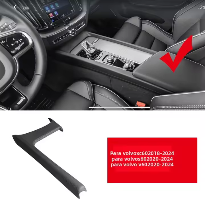 Marco Decorativo De Cuero Para Panel De Cambio De Volvo XC60 2018-2025 S60 V60 2020-2024 Accesorios De Coche ABS+cuero - 1