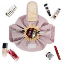 Nueva bolsa de almacenamiento portátil de gran capacidad con cordón para cosméticos, bolsa de viaje para artículos de tocador, bolsa de almacenamiento moderna para brochas de maquillaje. - details 1