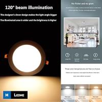 M Ledme - Pack 2, Downlight LED 220mm 20W, 2000 lúmenes, Panel Redondo Extraplano, Color Luz fría (6000k), Corte estándar 205 mm, Driver incluido, LM5551. - details 1