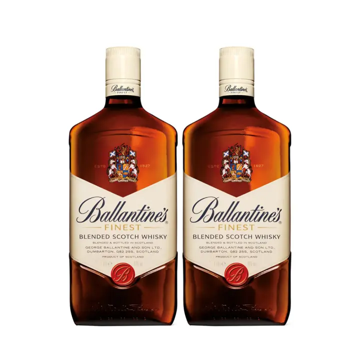 Ballantine's Finest Whisky – Pack 2 Botellas (1L cada una) | Whisky Escocés Suave y Equilibrado – Ideal para Cócteles - 1
