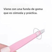 Pinzas para Cejas de Maple inoxidable con carcasa de cuero, depilación Facial, Restos y encarnada, 4 Unidades - details 2