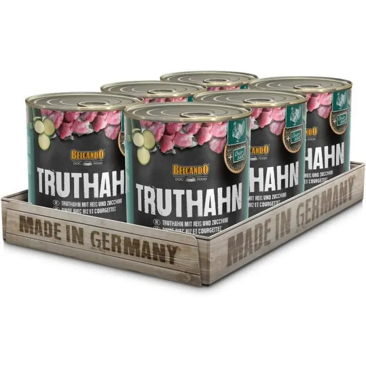 Pack de 6 latas(400Gr) Belcando Lata de Pavo, Arroz y Calabacines para Perros - 1