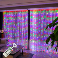 Curtainas De Navidad Con Luces LED Para Ventanas Cortina De Fairy Año Nuevo Iluminación De Habitación Cadena Guirnalda USB Decoración De Fiesta Para Niñas - details 8