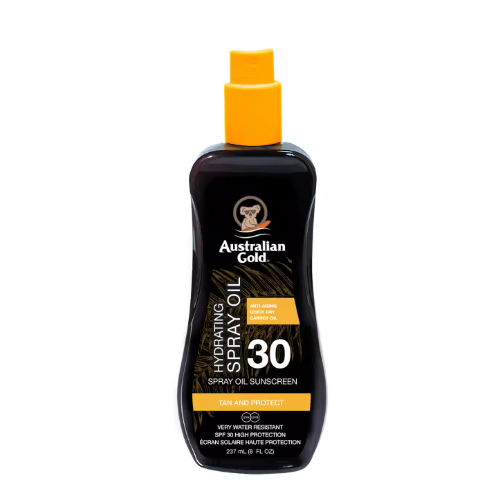 Australian Gold SPF 30 SPRAY OIL W/CARROT, aceite bronceador con protección, 237ml - 1