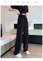 Pantalones Anchos De Verano Para Mujer Seoulish Elegantes Para Oficina Alto Cintura Talla Grande Color Sólido Pantalones Rectos Sueltos - details 1