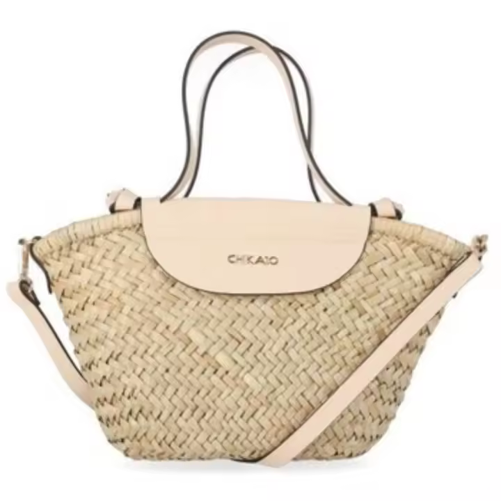 Chika10 bolso mediano estilo paja para mujer koral 01 color beig - 1