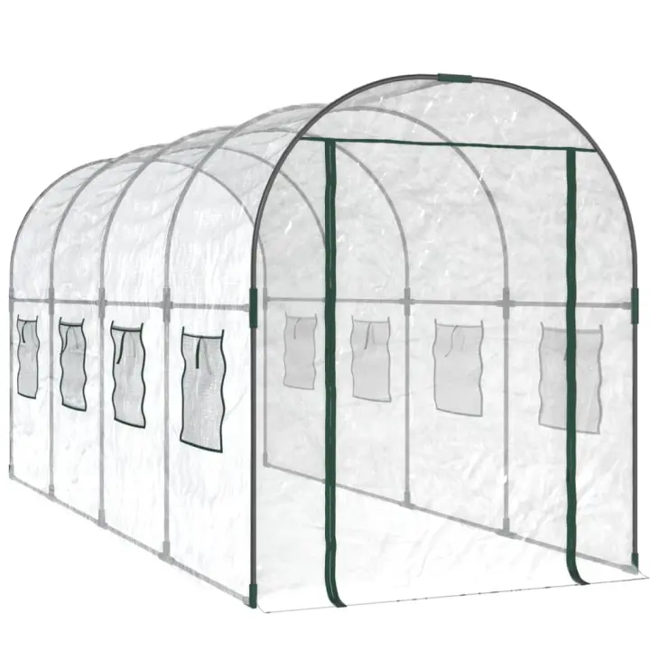 vidaXL Invernadero PVC acero pintado polvo transparente 160x400x190cm - 1