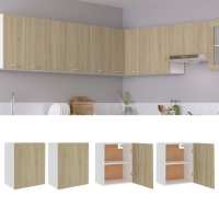vidaXL Armarios colgantes 2 uds “Lyon” madera contrachapada gris en color Gris hormigón/Negro/Blanco y más | diseño vintage industrial ideal para cocina salón comedor - details 5