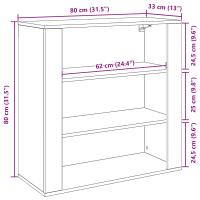 Armario de Pared vidaXL Negro Roble 80x33x80 cm Madera Elaborada - details 7