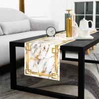 Corredor De Mesa Con Textura De Mármol Blanco Gris Oro Para Cocina Comedor Sofa Mesa De Noche Hogar Tablerunner De Textura - details 16