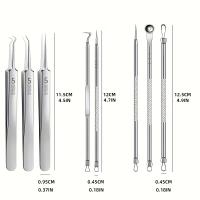 Kit De 8 Piezas Para Eliminar Quistes Y Acné Herramientas De Extracción Profesionales De Acero Inoxidable Para Todas Las Tipos De Piel Set De Popper De Puntos Negros - details 3