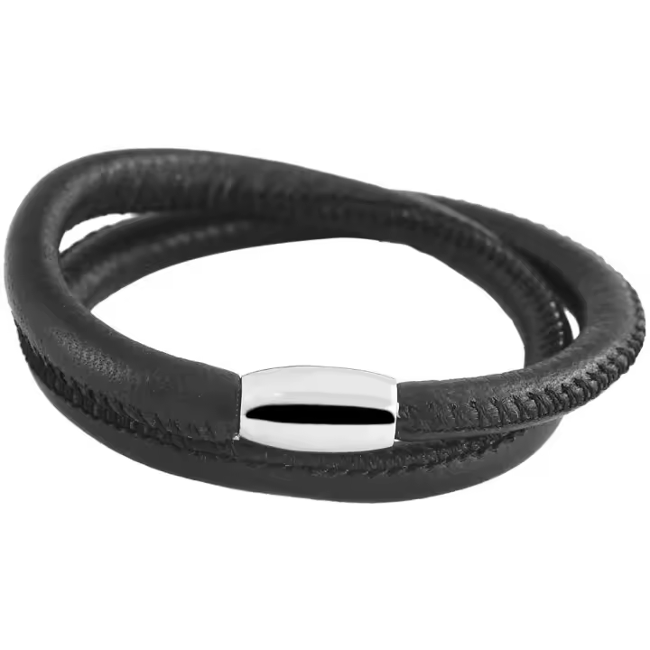 Akzent® Pulsera Redonda de Couro Genuíno Cham Cham 38cm - 1