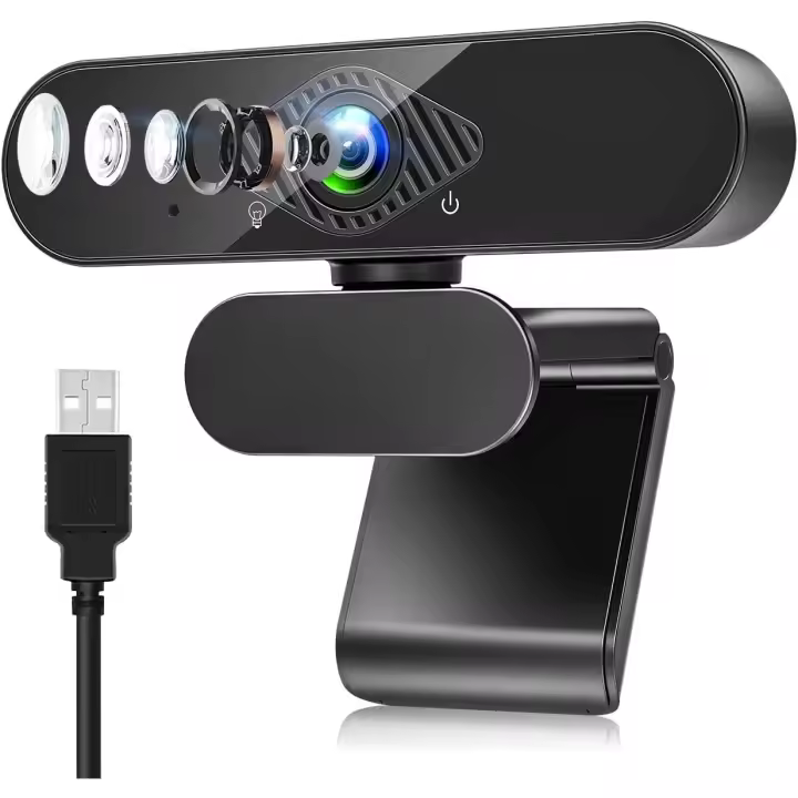 Dancial Webcam con Micrófono 1080P Full HD USB Web Camera para Mac Windows Laptop Video Calling Conferencing Game Plug And Play - 1