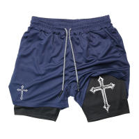 Shorts De Entrenamiento Para Hombres Con Estampado De Cruz Y Línea De Compresión Bolsillo Para Teléfono Y Cinta De Malla Deportiva Adecuado Para Correr En La Iglesia - details 21