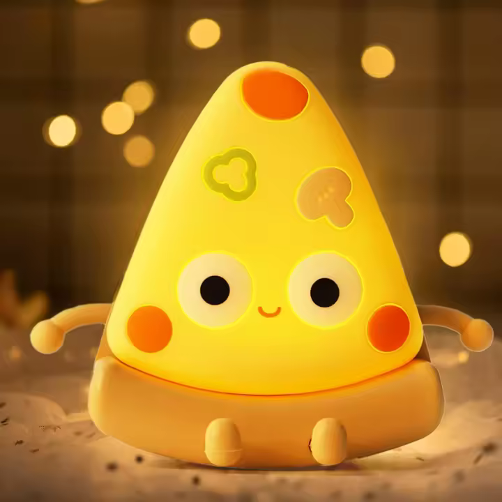Luz de noche - Lámpara de pizza - Habitación infantil - Habitación de bebé - Lámpara de pizza linda - Adulto - Luz LED táctil - Temporizador - Luz de pizza - 1