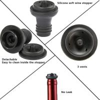 Tapa De Vino SUNFILI De Goma Grado Para Saver Vacuum Preservador Mantén Tu Vino Fresco Sellador De Botella Para El Hogar - details 2