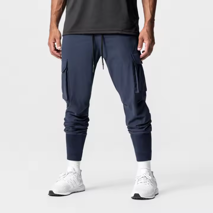 Pantalones De Cargo Para Hombre 2024 Multi-Bolsillos Estilo Safari Fitness Y Deporte Pantalones Casuales De Cintura Media - 1
