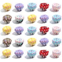 5Pcs Acrylic Redondas Para Pastel round Beads Pintadas a Mano Accesorios Para DIY Bracelete Cadena De Teléfono Joyería - details 3