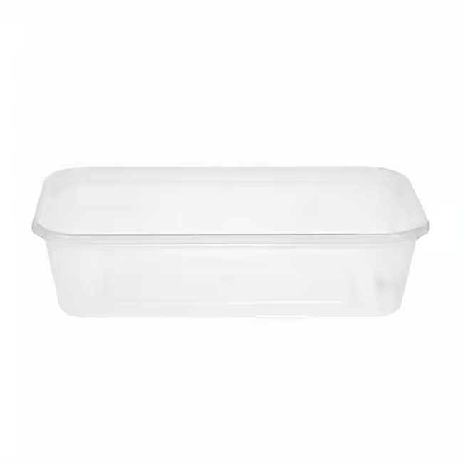 MONOUSO | Tarrina Plástico Rectangular PP Transparente 500ml 17,4x11,6x3,5cm (25 Uds) - 1
