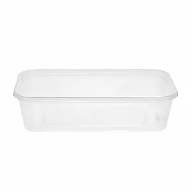 MONOUSO | Envase Rectangular Plástico PP Transparente 500ml 17,4x11,6x3,5cm (25 Uds) - 1