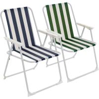 ARISE SHOP-JUEGO 2 SILLA PLAYA FIJA ALTA METAL RAYAS - details 0