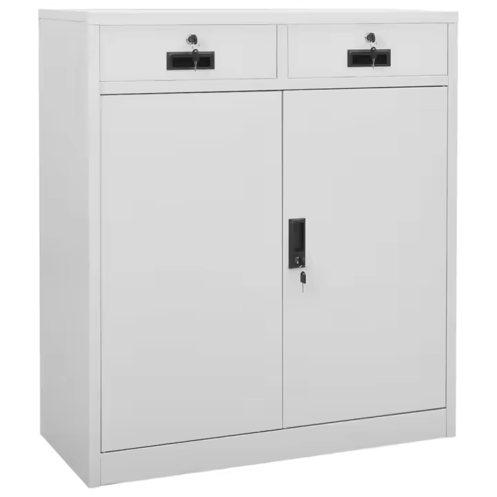 vidaXL Armario de oficina de acero gris claro 90x40x102 cm - 1