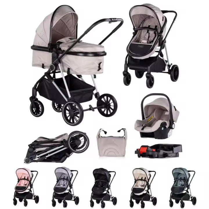 CHIPOLINO Carrito de bebé trío convertible AURA con base Isofix de Chipolino – hasta 22 kg - 1