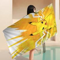 Toalla De Playa Absorbente Y Suave De Pokémon Pikachu Bilibili Toalla De Microfibra Para Yoga Natación Senderismo Toalla De Bano Rectangular Tamaño 30x60 Cm 50x100 Cm - details 5
