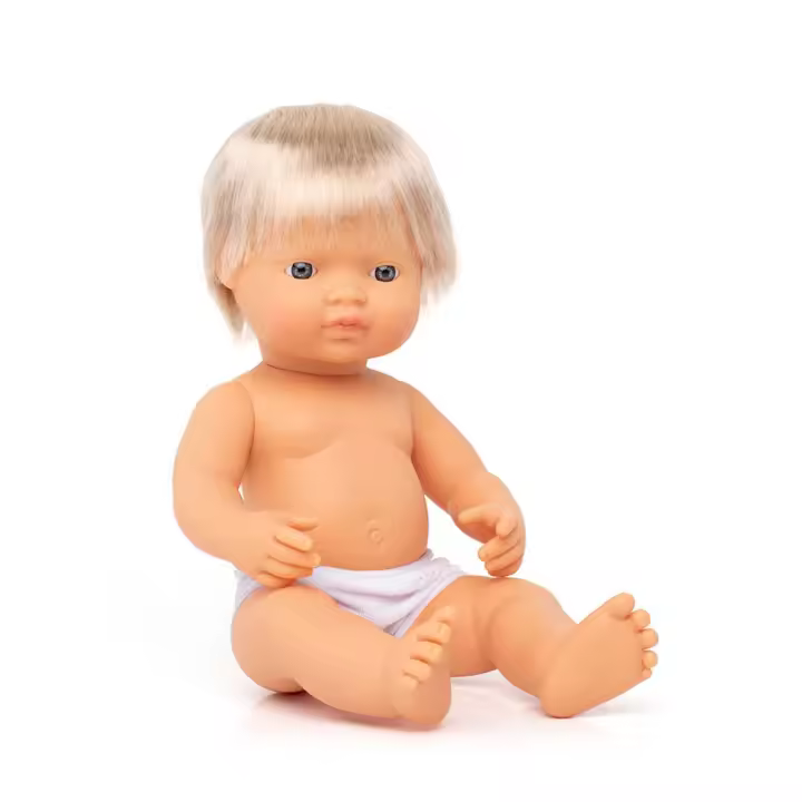 Muñeco caucásico rubio 38 cm - 1