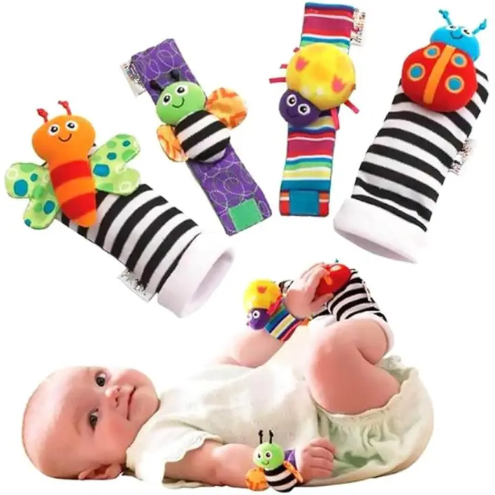 Calcetines with sonajero para Bebe, Lindos juguetes de Plush de Animales, sonajeros de muñeca y buscadores de pies, Conjunto de Desarrollo - 1