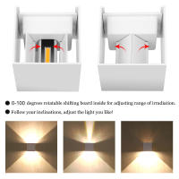 Lámpara De Pared LED Impermeable IP65 6W 12W Ajustable Para Interior Y Exterior Iluminación Para Pasillo Patio Porche Y Dormitorio - details 4