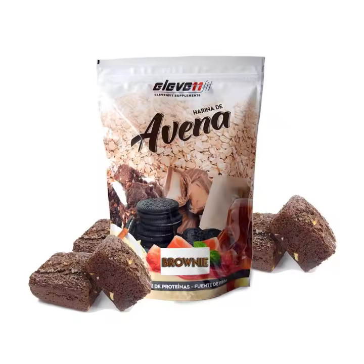 Eleven Fit Harina de Avena / Fuente de Hidratos de Carbono y Proteínas - Ideal para Tortitas - 18 Deliciosos Sabores - Efecto Saciante y Beneficios de Alta Nutrientes Sabor Brownie 1KG - 1