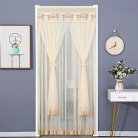 Nueva Cortina De Puerta Para El Verano a Prueba De Mosquitos Lace Lateral Fly Para Dormitorio Cocina Doble Capa Cortinas Translúcidas - details 8