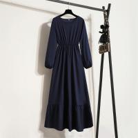 Vestido Largo Para Mujer Verano Otoño Mujer Vestidos Sólidos Manga Larga Cuello Redondo Casual Chiffon Vestidos Musulmanos Sólidos Sueltos Maxi - details 17
