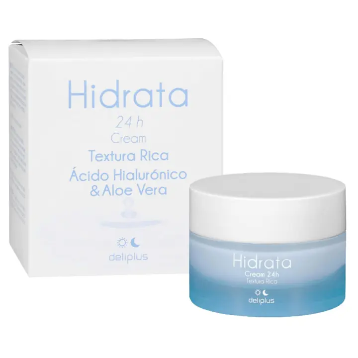 Pack 1 - Crema Facial Textura Rica Hidrata 50 ml. con Ácido Hialurónico y Aloe Vera para todo tipo de piel. Deliplus - 1