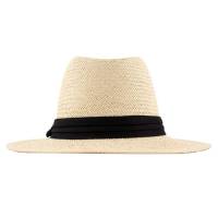 Kebedo Moda Sombrero Verano para Sol, Estilo Panamá, Sombrero Paja Hombre, Mujer con cinta decorativa para Playa, Piscina, Vacaciones, Montaña, Fiesta y Viaje, Diseño de ala Ancha Protección Solar, Talla Única ajustable Unisex Adulto, Beige - details 4