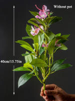 Plantas Artificiales De Azalea 21-40cm Falsas Hojas De Palma Tropicales Ficus Faux Con Flores Para Decoración De Hogar - details 18