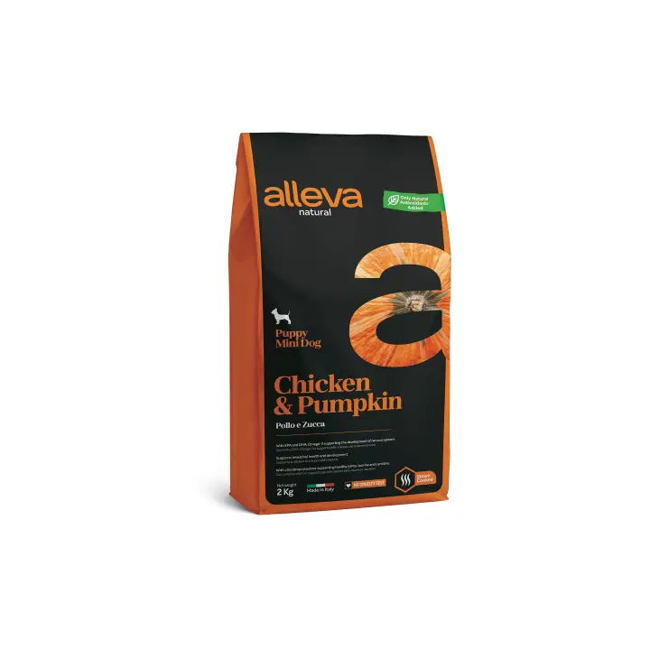 Alleva Natural de Pollo & Calabaza para Cachorros de tamaño Mini - 1