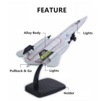 Avión De Combate Jet Fighter Con Pullback Y Luz Sonido Escala Diecast 1:50 Modelo De Avión F16 F22 F35 B2 J31 Para Niños Regalo - details 3