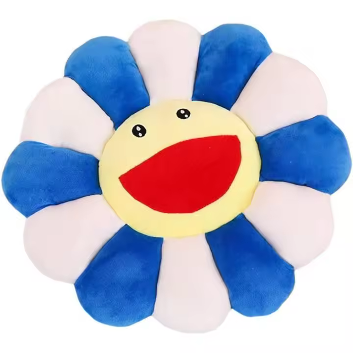 Peluche de juguete colorido con forma de girasol sonriente, cojín redondo de dibujos animados, 55 cm - 1