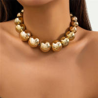Collar Corto Gótico Exagerado De Acrílico Con Gran Bola Y Cadena Cadena Punk Grunge Para Mujeres Y Hombres Joyería Steampunk - details 0