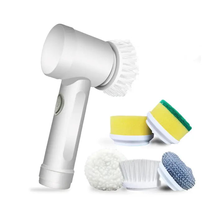 Cepillo limpieza hogar eléctrico multifuncional con 5 Cabezales de Cepillos ,para bañera de baño, Cocina, azulejo, Ventana, bañera, Plato, Fregadero - 1