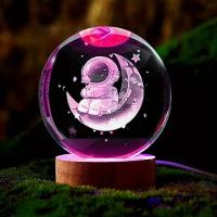 Bola De Cristal Con Láser 3D Y Luz Colorida Astronauta Regalo Perfecto Para Hija Madre Amiga Decoración Para Sala De Estar Dormitorio - details 2