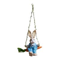 Colgante De Conejo De Pascua Decorativo Coleccionable Para Regalo De Cumpleaños Oficina Hogar Adorno Jardín Material CRYSTAL Estilo Pastoral - details 7