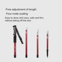 Palo De Caminar Ajustable Antideslizante Para Senderismo Montañismo Camping Buceo Poles De Norge 4 Uniones Manija De Goma Punta De Acero Y Carbono Material De Aluminio - details 4