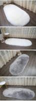 Alfombra De Falsa Piel Grande Ovalada Artificial Cuero Genuino De Oveja Pelo Largo Tapete Suave De Lana Blanca Para Dormitorio Y Sala De Estar Decoración De Hogar Lujo Alfombra Para Habitación De Niños - details 2