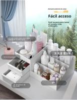 Caja De Maquillaje Con Cajones De Almacenamiento Para Escritorio De Vestíbulo Organizador De Cosméticos Y Labiales Para Dormitorio - details 1